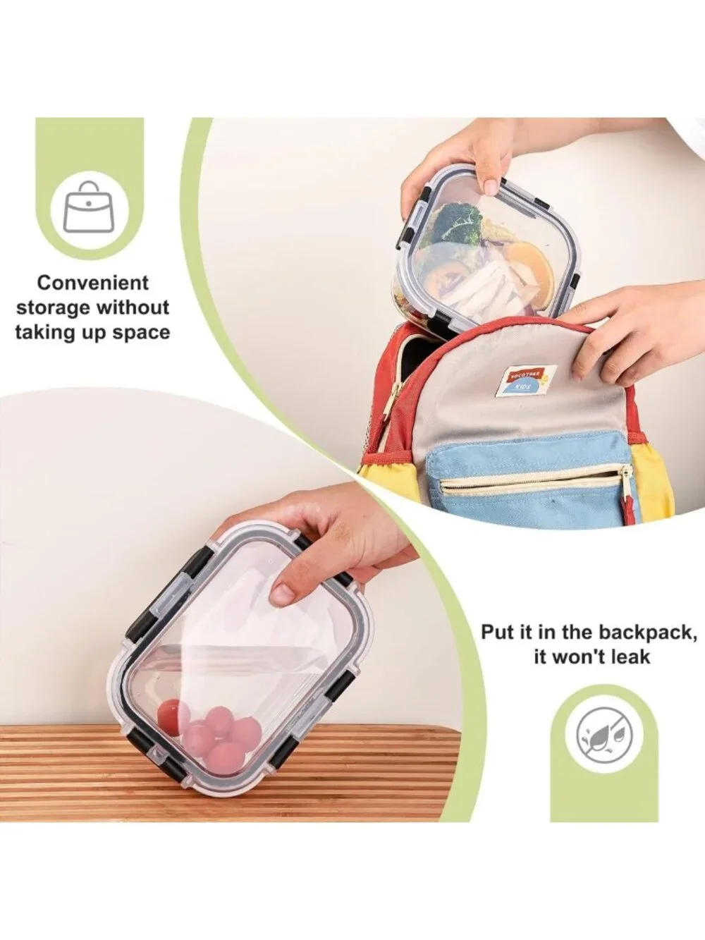 8 Pack Airtight Glass Meal Prep Containers with Lids, Leak Proof Bento Boxes